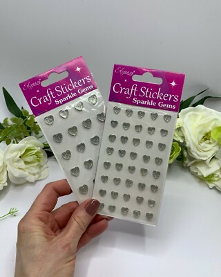 Funkelnde Herz Edelsteine - Herzen zum Aufkleben - Diamant Herz - Valentinstag - Hochzeit