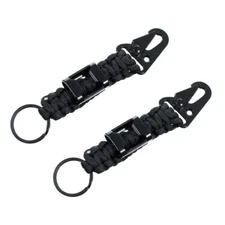 2 Pack 550 Paracord Bottle Opener Keychain - Heavy Duty Metal Clip & Key Ring