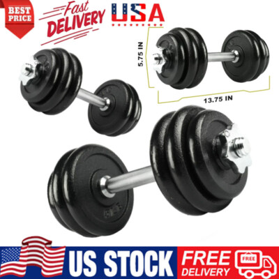 40lb Adjustable Dumbbell Set Weight Dumbbells Hand Weights Plates Home Gym Black