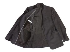 Versace Collection Uomo Tg 50 Blazer Lana 2 Bottoni Riga Marrone Fodera Viscosa