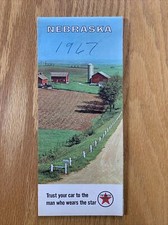 Texaco Map Nebraska Omaha Lincoln Grand Island Kearney North Platte Gas Oil 1967