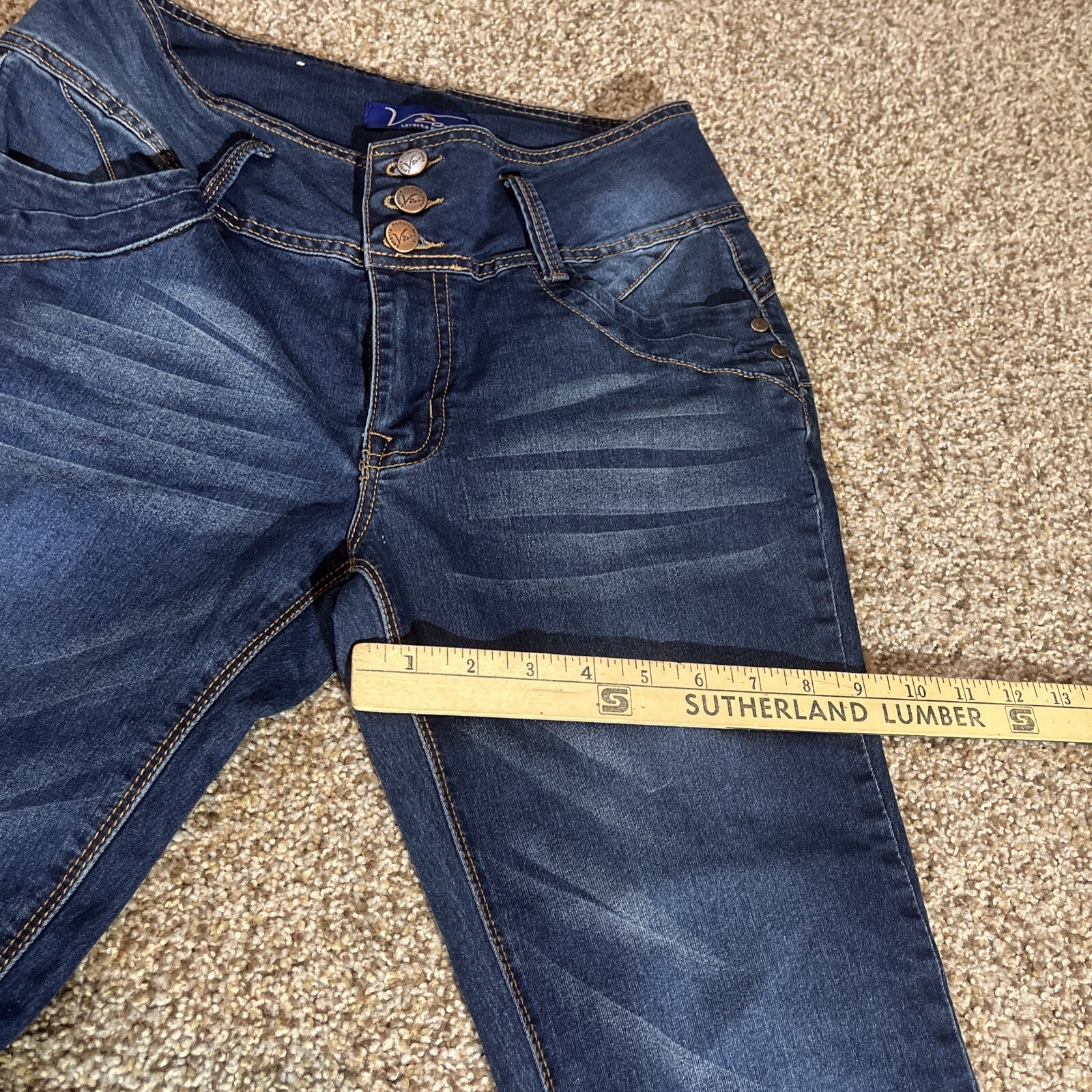 Vior Levanta Pompis Jeans Size 9 Dark Blue Hi-Rise Stretch Denim Jeans - View 9