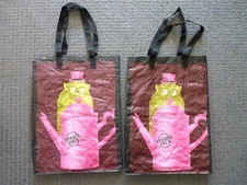 (2) Trader Joe's Reusable Shopping Grocery Bag - PERKY - Unicorn Owl Coffee Pot
