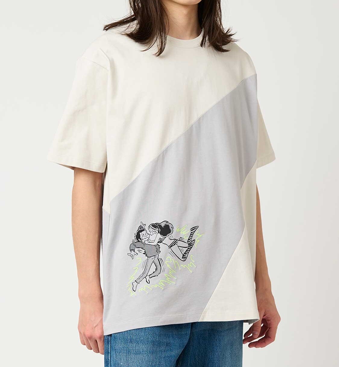 Urusei Yatsura x graniph Dengeki Short Sleeve T-shirt Cotton Ivory Japan Anime