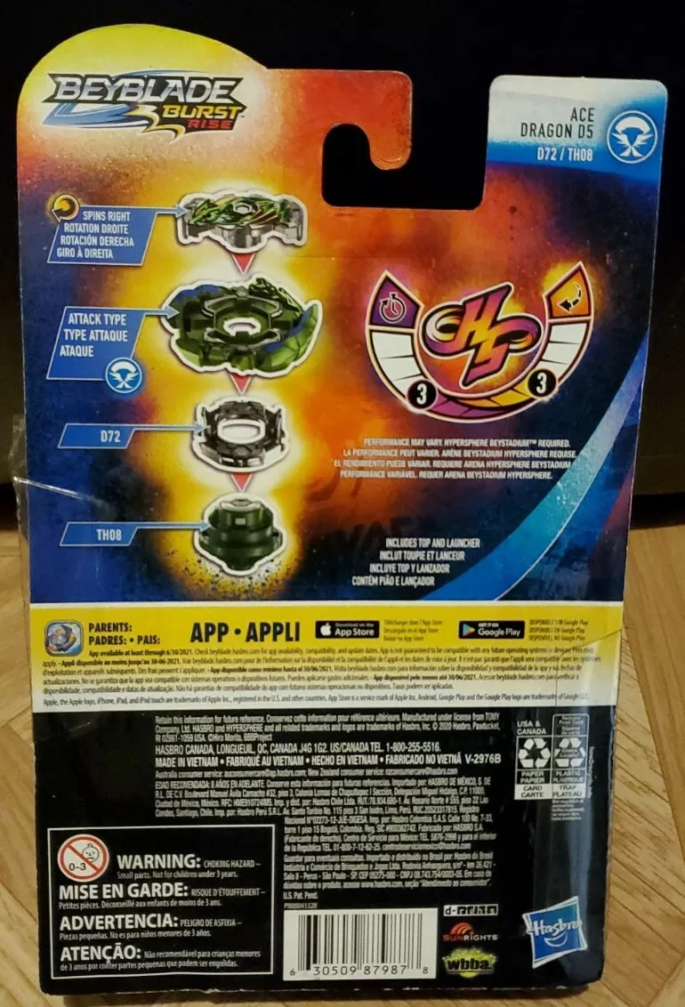 BEYBLADE Burst Rise Hypersphere Ace Dragon D5 Starter Pack