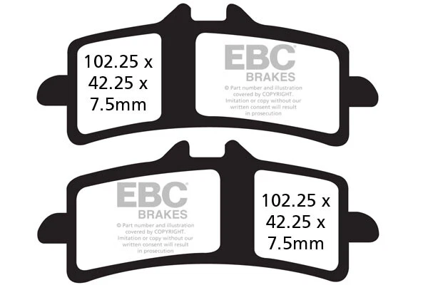 FITS TRIUMPH TIGER 900 2020 2021 EBC Sintered FRONT and REAR Disc Brake Pads - Image 3 of 4