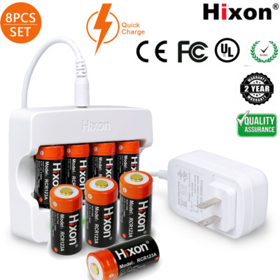 Pack RCR123a Rechargeable Batteries Charger for Arlo