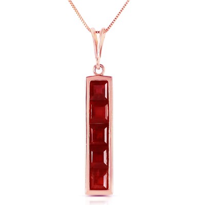 14K. MASSIVE GOLDKETTE MIT NATÜRLICHEN RUBINEN (Roségold)