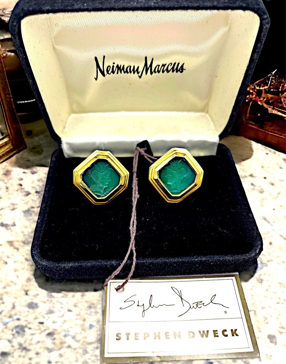 NWT STEPHEN DWECK NEIMAN MARCUS 18K GOLD VERMEIL STERLING INTAGLIO