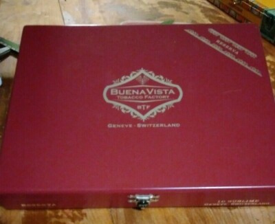Buena Vista Reserva Switzerland Black Wood Wooden Red Cigar Box Rare