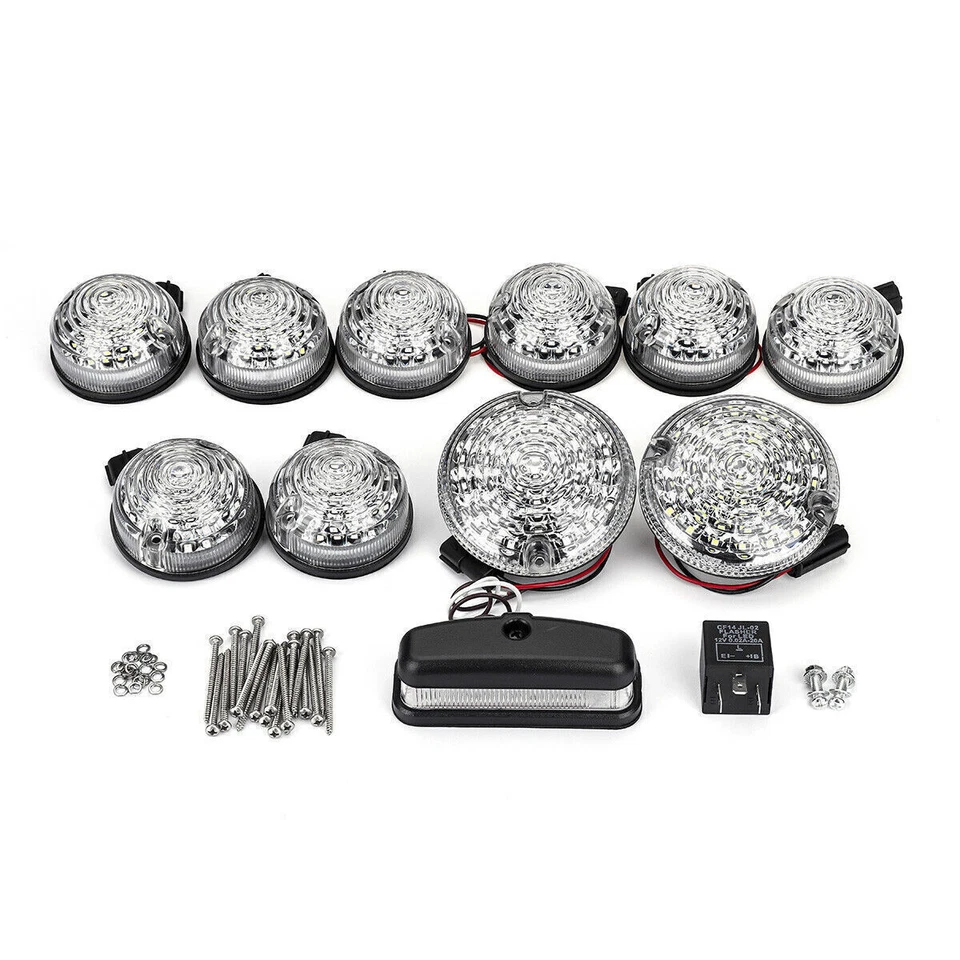 12Pcs Clear Full LED Light Upgrade Lamp Kit For Land Rover Defender 90 110 130 - Image 3 of 4