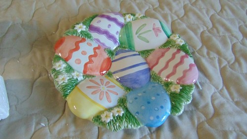 FITZ & FLOYD CHICKS & EGGS CANAPE PLATE/DISH 2063/1 WALL HANGING EASTER EGGS - Picture 12 of 12
