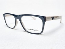 NEW Emporio Armani EA3097 5557 Mens Grey/Cream Rectangle Eyeglasses Frames 53/17