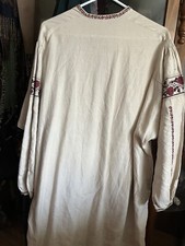 Vintage Linen Ukrainian Dress Perfect Condition Hand Woven Hand Embroidered