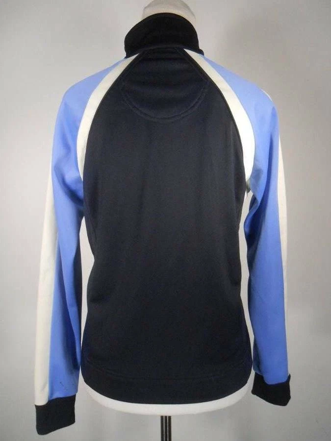 Hermosa Chaqueta de Calentamiento Para Mujer Pequeña Oleg Cassini Deportiva Azul Manga Larga Cremallera Foto 4 de 4