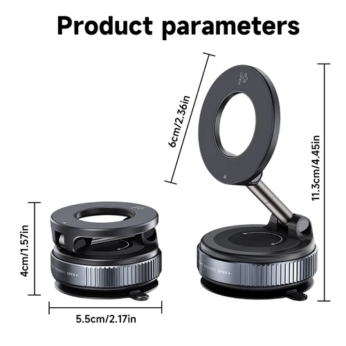 Supporto supporto telefono auto ventosa magnetica regolabile 360° per MagSafe - Foto 13 di 16