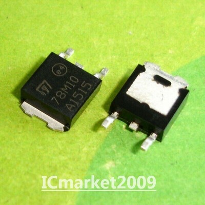 50 PCS 78M10 TO-252 L78M10CDT 10 V 500mA 3-Terminal Positive-Voltage Regulator #