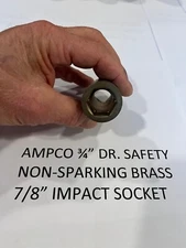 BRASS 7/8" DEEP DRIVE SPECIAL USE NON-SPARKING 3/4" DRIVE IMPACT SOCKET.