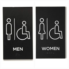 RESTROOM SIGNS Set Male Female Bathroom Mens Womens Toilet Restroom BZSI0003