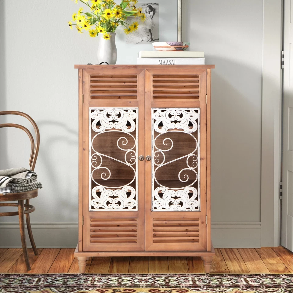 Armário de armazenamento antigo 47"" de altura com portas armário de destaque para cozinha - Imagem 2 de 4