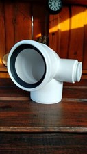 110mm Soil Pipe Elbow 90° 50mm Right Inlet and Plug WC Toilet Waste White Wide 