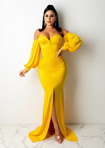 yellow evening dress uk