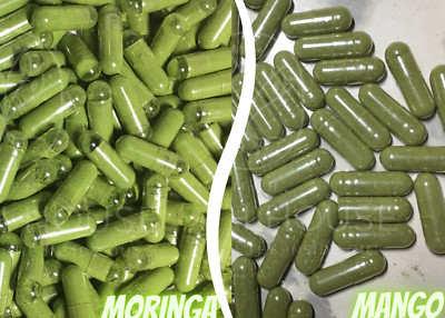 FRESHLY HARVEST Mango Leaf & Moringa Leaf Capsule Size ''0'' Vegan Shell 500mg