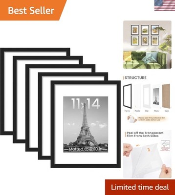 11x14 Picture Frame Set of 5, Display Pictures 8x10 with Mat or 11x14 Without...