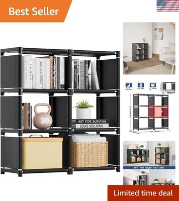Book Shelf, 6 Cube Storage Organizer, DIY Bookcase, Metal Cube Bookshelf,Tall...