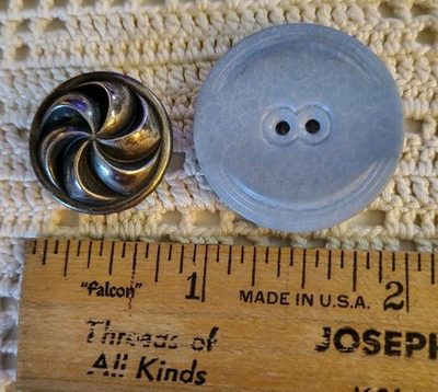 #ad Vintage COLT Buttons Blue #112 Metalized Swirl #42 $7.00