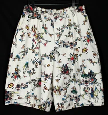 JW ANDERSON Beige & Multi JOUSTING Print Cotton Twill Men's Shorts 42 L