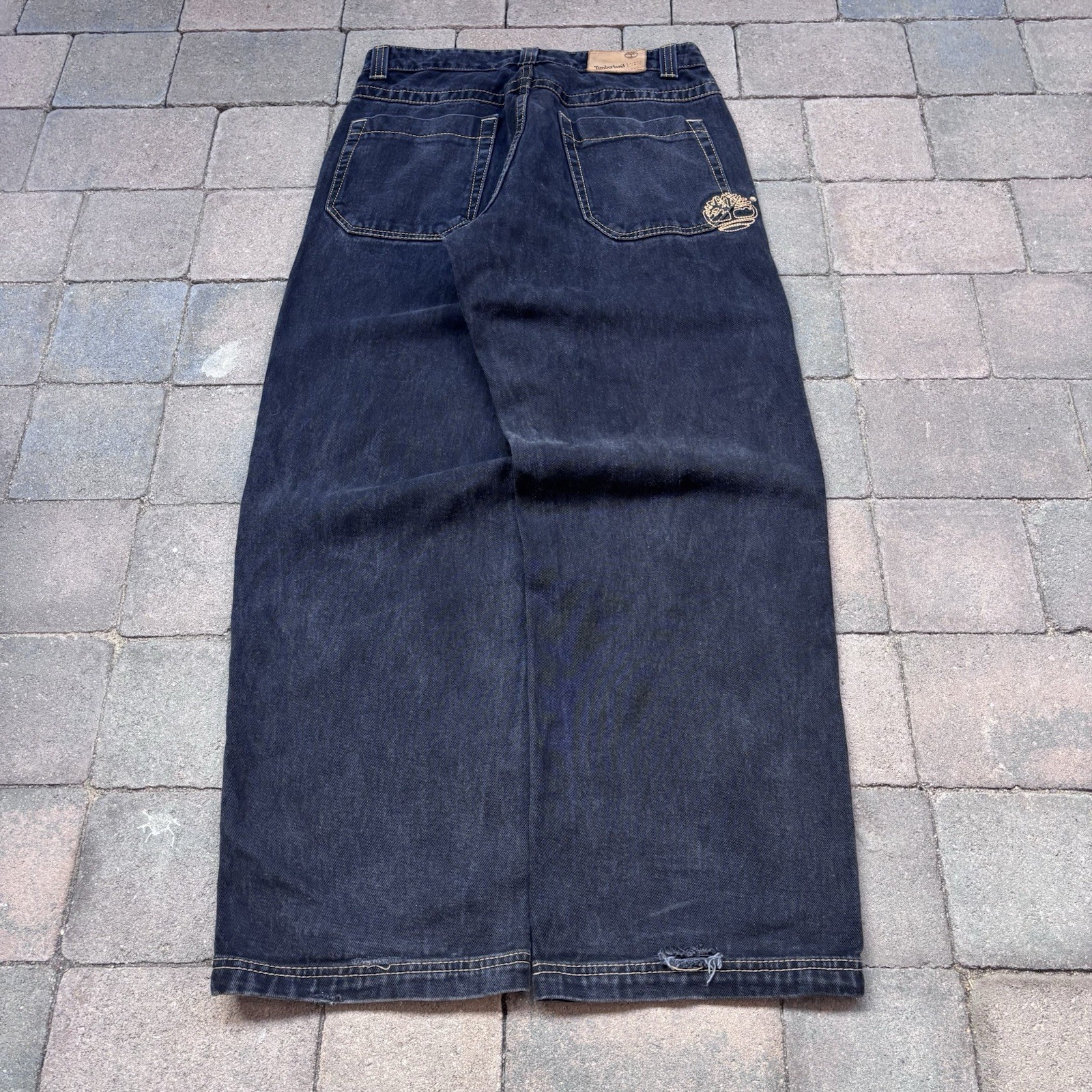 Vintage Y2K Baggy Timberland Black Denim Jeans Mens S… - Gem