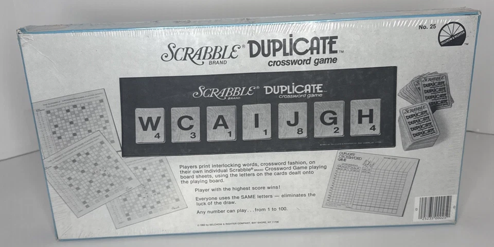  Scrabble Duplicate Crossword Game- Selchow & Righter 1982- New & Sealed - Image 2 of 2