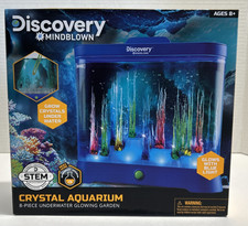 Discovery MindBlown Crystal Aquarium 8pc Glowing Garden Blue Light New STEM Toy