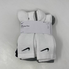 Nike Everyday Plus Cushioned Crew Socks 6 Pairs - Large Men 8-12 Multi-Color