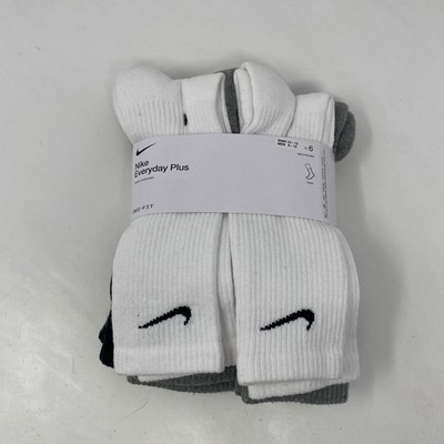 Nike Everyday Plus Cushioned Crew Socks (6 Pairs) - Large (Men 8-12) Multi-Color