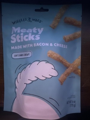Wiggles and Wags Soft Chews Bacon & Cheese Sticks 2-Pack 12 Ounce (Pack of 1) 