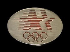 UE05149 VINTAGE 1984 **STARS IN MOTION LA OLYMPIC COMMITTEE** SPORTS BELT BUCKLE