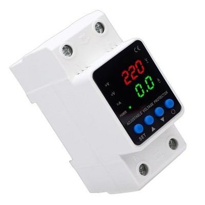 2P 63A Voltage Protector Digital Over Under Voltage Current Protective Device 