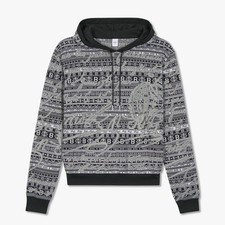 NWT 1800 BERLUTI Fair Isle Jacquard Hoodie sweater black white gray XS Scritto