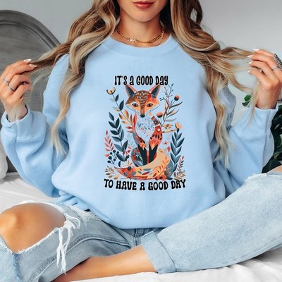 Its A Good Day Fox Damen Sweatshirt Volkskunst Tiere Damen Pullover