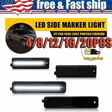 Smoked Side Marker Lamps Light White For 1998-2002 Pontiac Firebird Led4-20x Smoked Side Marker Lamps Light White For 1998-2002 Pontiac Firebird Led4-20x