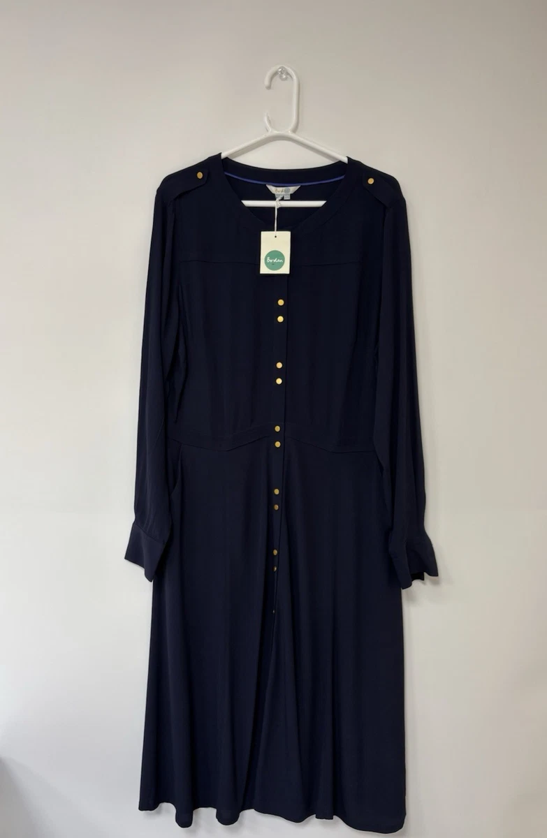 Button Long Sleeve Blue Dresses for Women for sale | eBay