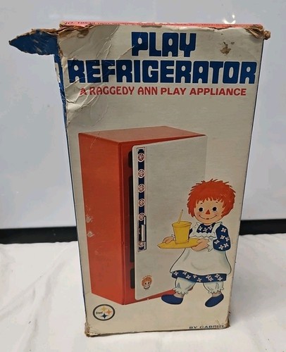 Vintage Raggedy Ann Doll 1970 Gabriel Metal Toy Kitchen Refrigerator-In ...