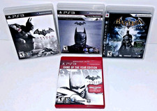 Batman Playstation 3 PS3 Game 4 Lot Arkham City, GOTY, Origins, Asylum, +Manuals