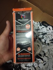 Celltronix FM Transmitter Black 3.5mm AUX Clock Thermometer 2 Channel Audio