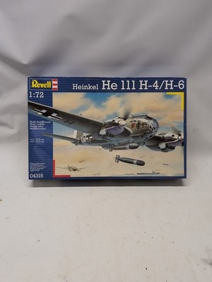 1993  Revell 1/72 Scale Kit 04315 Heinkel He 111 H-4/H-6 Torpedo Bomber Open Box