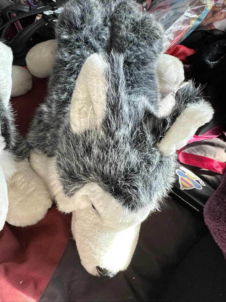 "Juego de pantuflas de felpa Pet Parade Husky perro piel sintética talla para hombre 7-9 mujer 9-10 17""" Foto 3 de 3