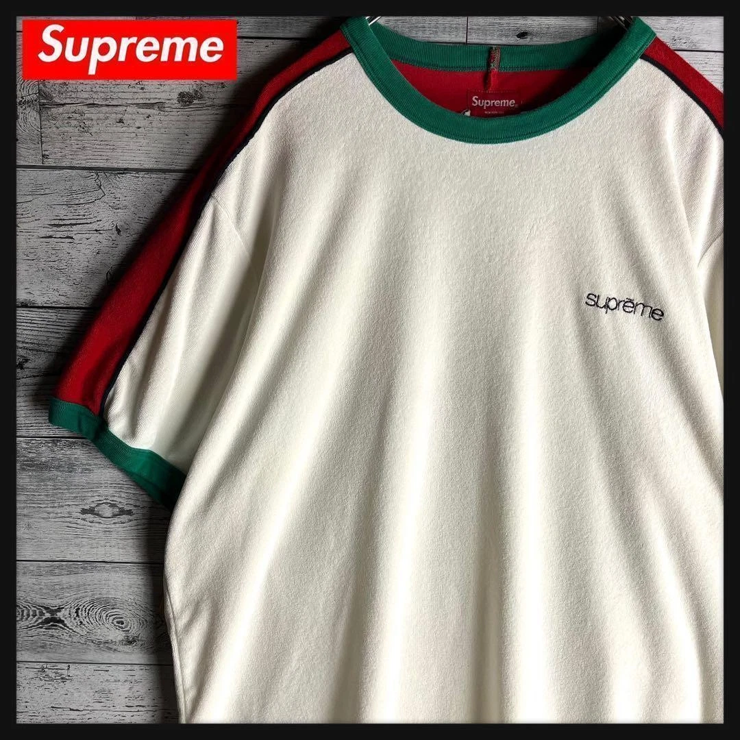 Rare T shirt manches courtes tissu pile logo broderie suprême taille XL