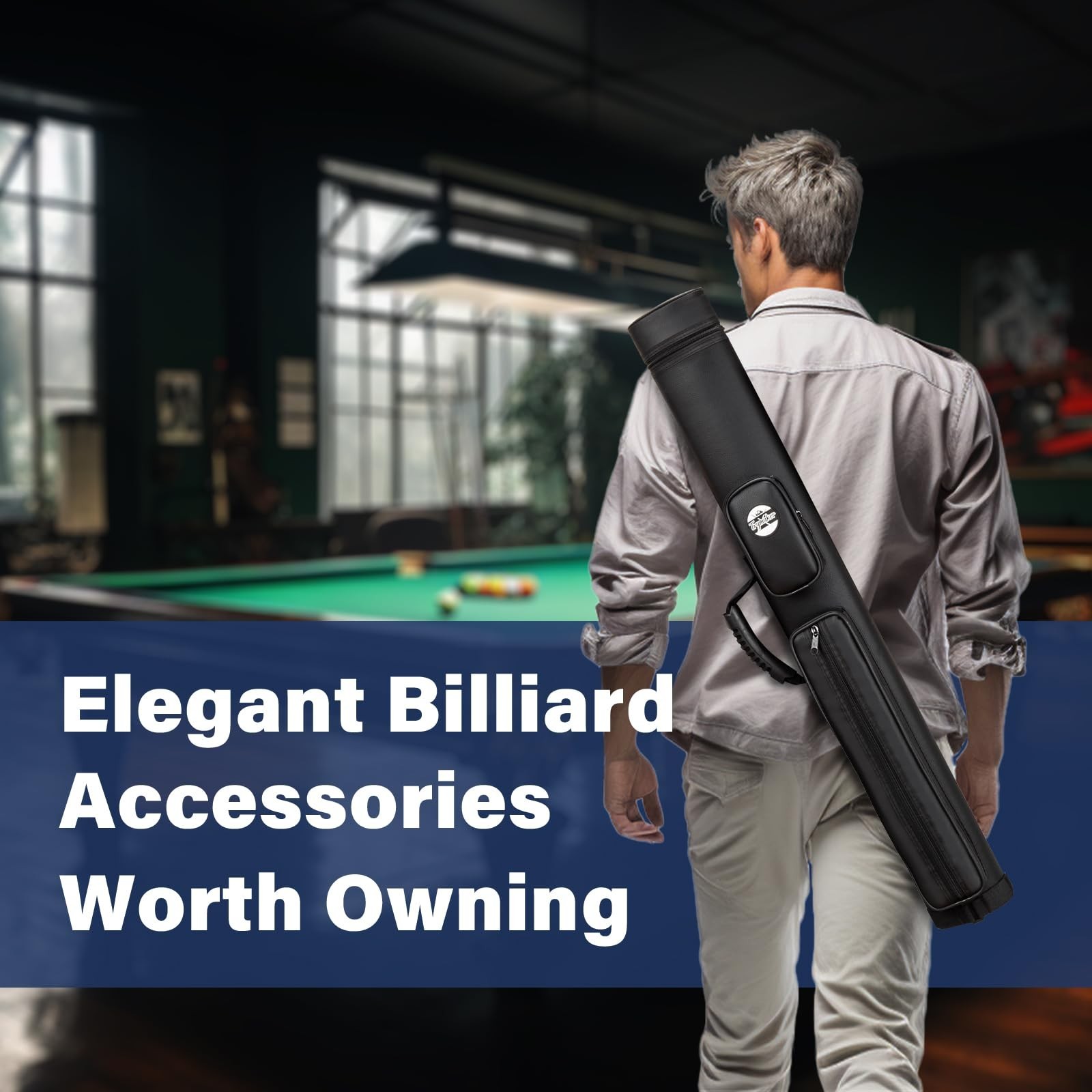 Pool Cue Case, 2x2 Pool Stick Case (Not for 3/4) – Hard Billiard Bag for 2